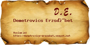 Demetrovics Erzsébet névjegykártya