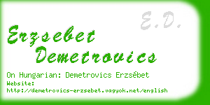 erzsebet demetrovics business card
